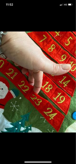 Vintage calendari del Avento in tessuto