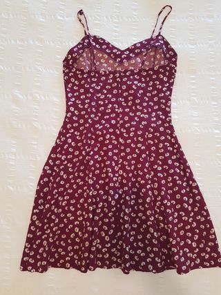 Vestido corto granate floral