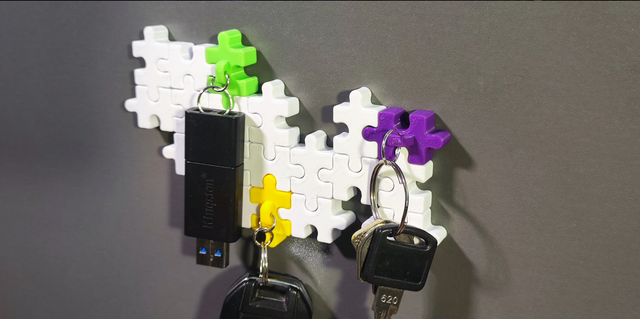 Organizador de llaves en forma de puzzle