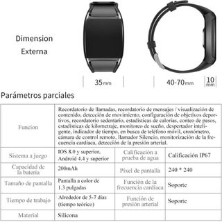 Smart Watch Pulsera actividad color 1,3” USADO
