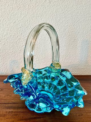 Antigua cesta en cristal de Murano Barovier & Toso
