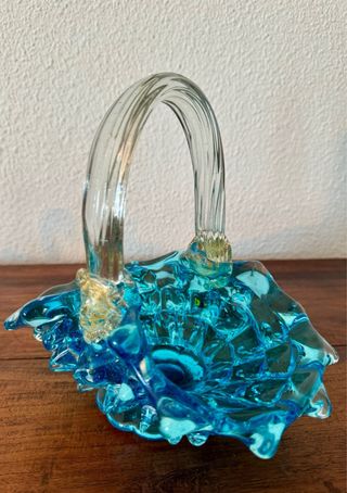 Antigua cesta en cristal de Murano Barovier & Toso