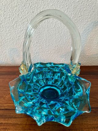 Antigua cesta en cristal de Murano Barovier & Toso