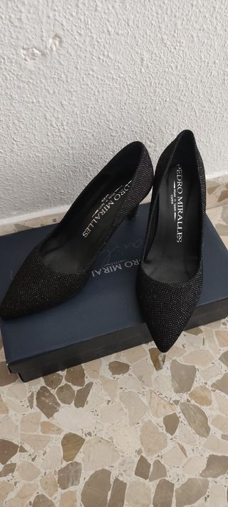 Zapatos de tacón negro fiesta 