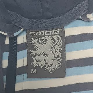 Striped hoodie sweatshirt with zipper SMOG Blue, W