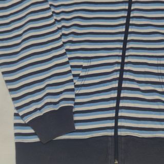 Striped hoodie sweatshirt with zipper SMOG Blue, W