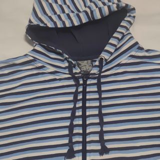 Striped hoodie sweatshirt with zipper SMOG Blue, W