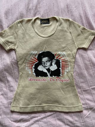 Vintage glam y2k urban beige t-shirt top