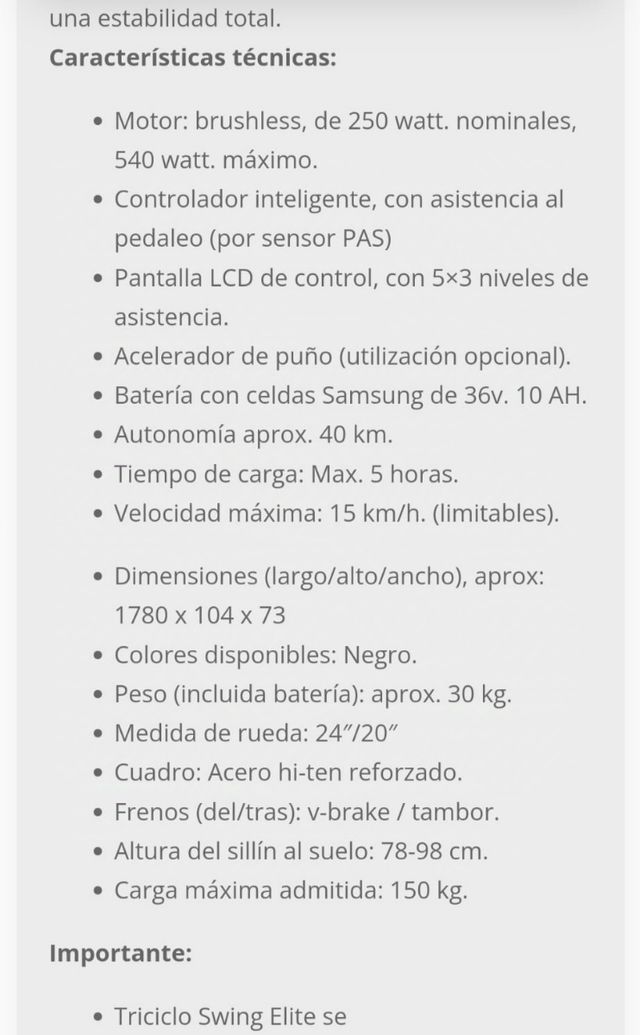 Triciclo Eléctrico CicloTEK