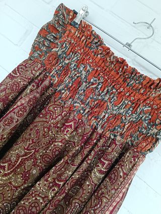 FALDA LARGA ESTAMPADA SEDA 100%