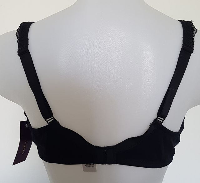 Sujetador de encaje y aros, negro, 100 B