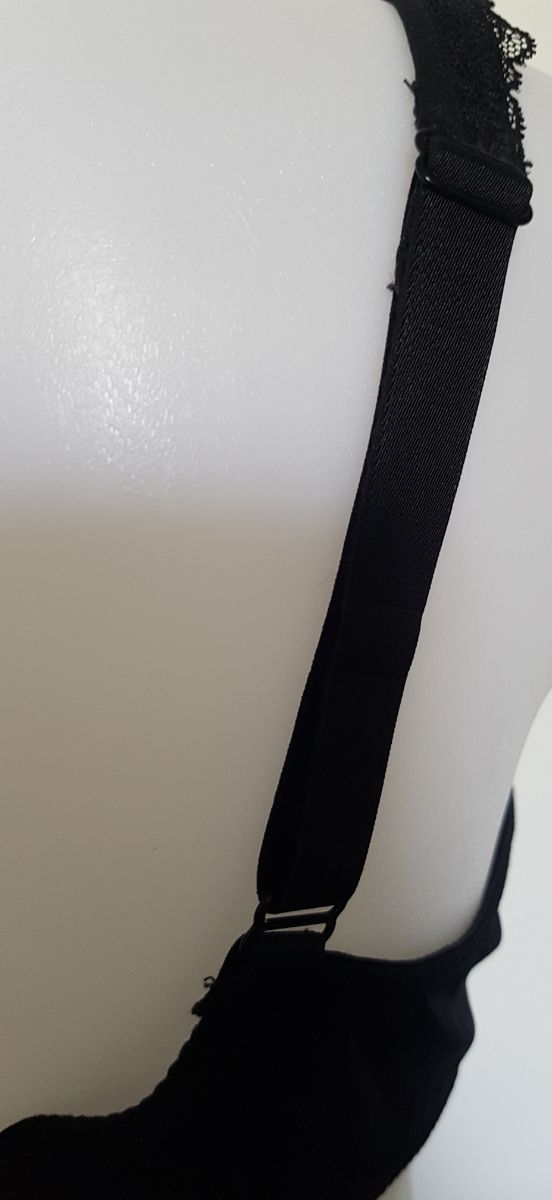 Sujetador de encaje y aros, negro, 100 B