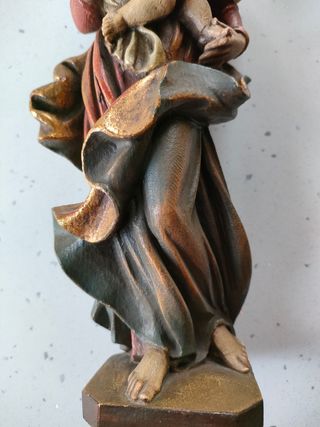Madonna col Bambino in legno h 25 cm