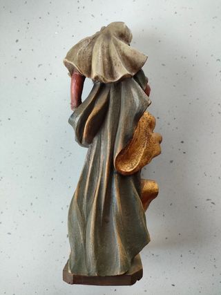 Madonna col Bambino in legno h 25 cm