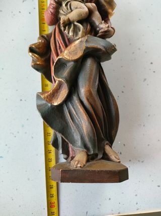 Madonna col Bambino in legno h 25 cm