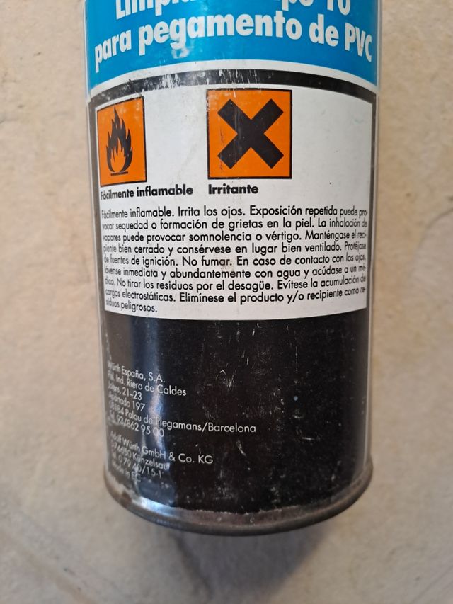 Limpiador pegamento PVC