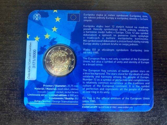Coincard 2 euros eslovaquia 2015 bandera