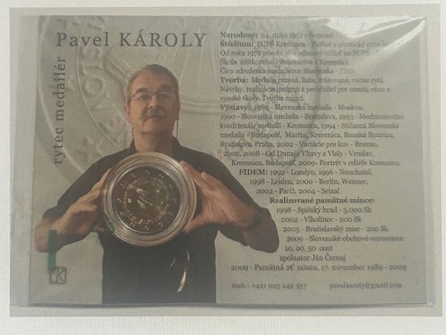 Coincard 2 euros 2009 pavel karoly