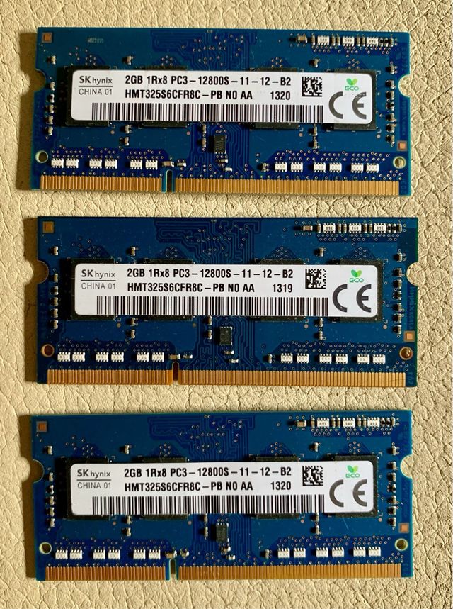 6GB (3 x 2GB) DDR3 1600 MHz