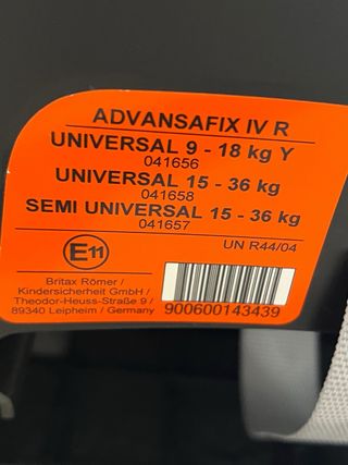 Romer Advansafix IV R- silla coche