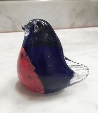 Scultura uccellino in vetro di Murano