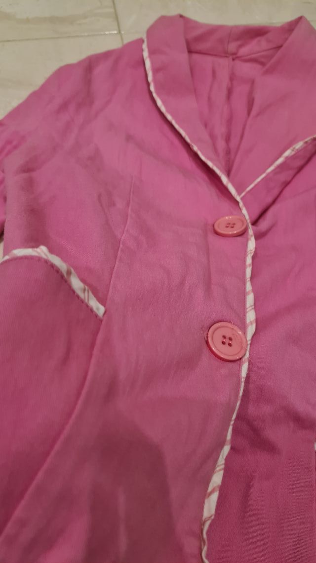 Chaqueta blazer rosa elástica