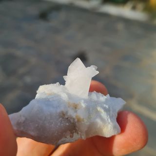 Minerali Collezione Cristallo Calcite su Marmo