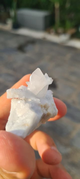 Minerali Collezione Cristallo Calcite su Marmo