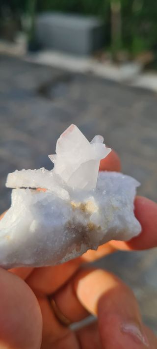 Minerali Collezione Cristallo Calcite su Marmo
