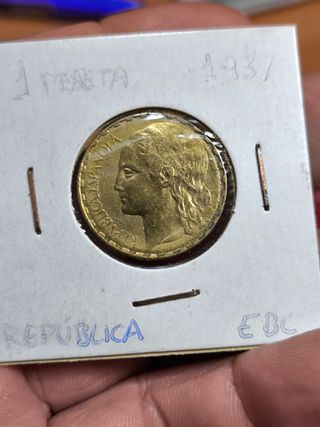 Moneda 1 Peseta 1937 REPUBLICA