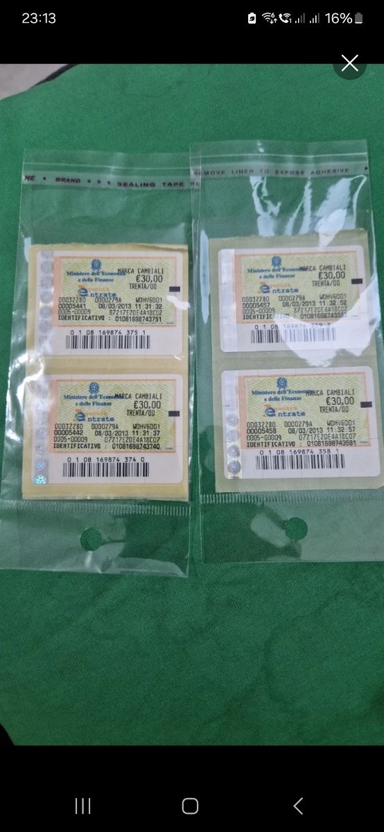 Francobolli Marche bollo anno 2013