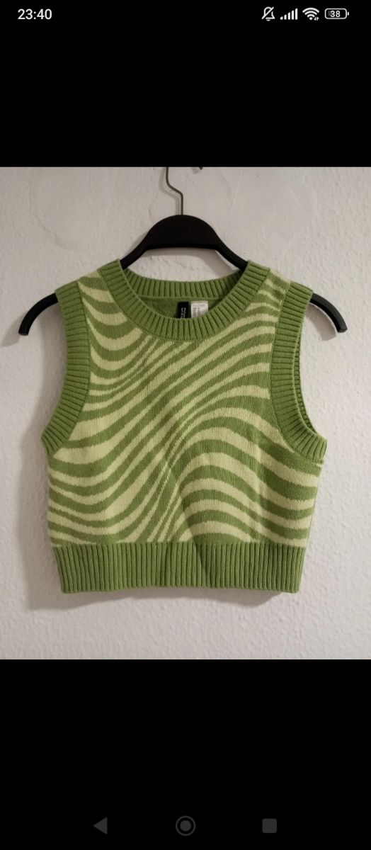 Jersey top verde de rayas