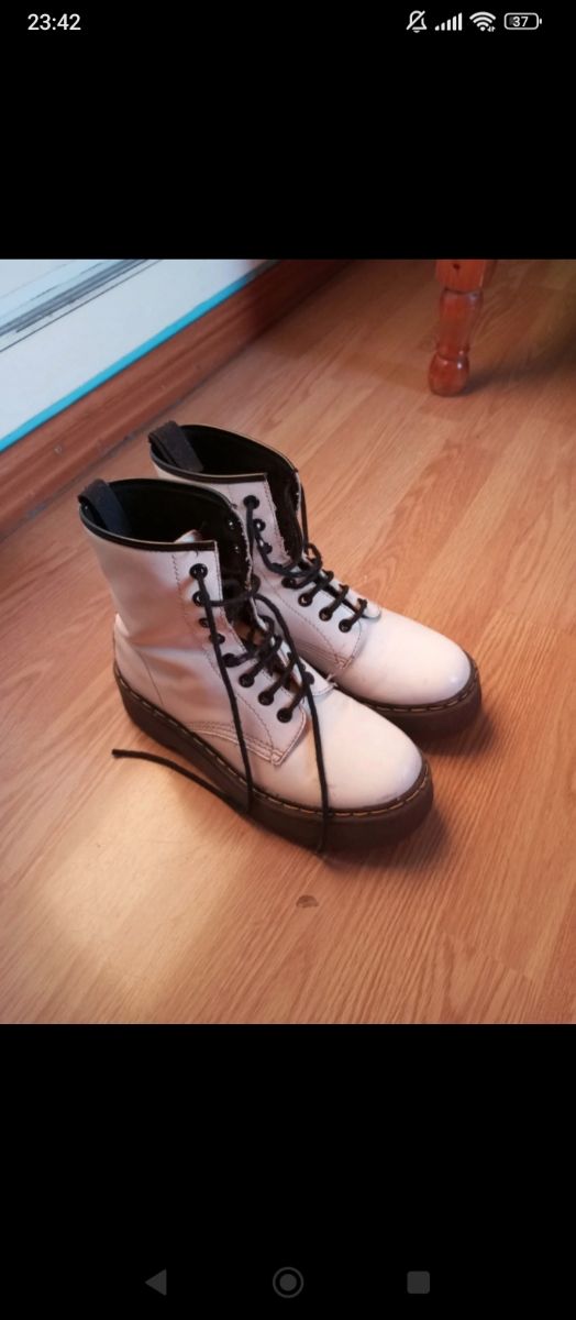 Botas martins blancas plataforma