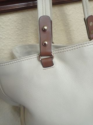 Bolso de piel de Purificación García blanco