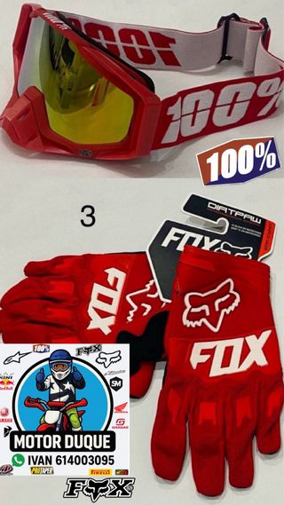 Gafas bicicleta 100% y guantes fox