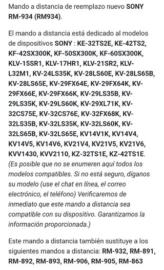 Mando para tele sony antigua