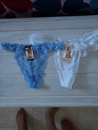 Lote dos tangas de encaje L/XL