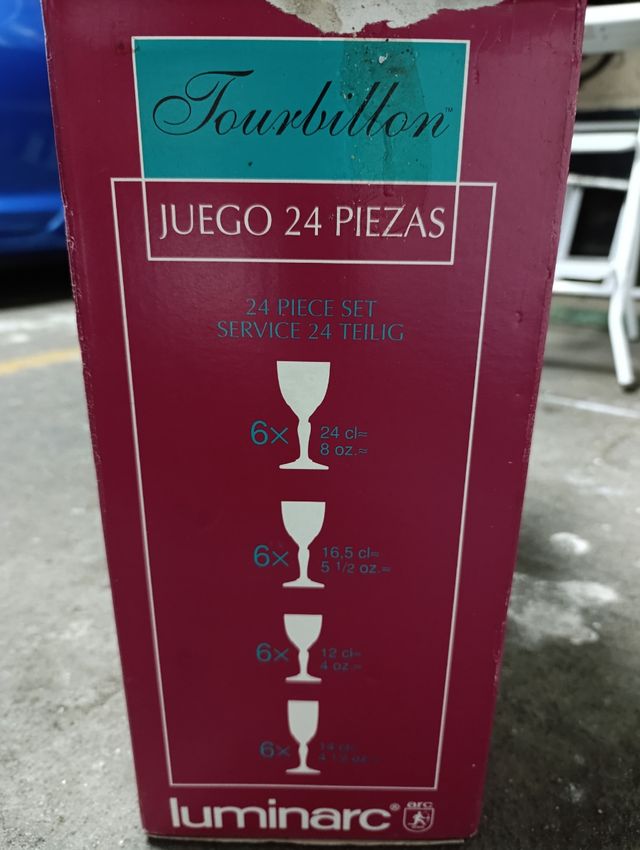 Juego de 24 copas de cristal