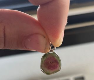 Turmlina sandia colgante plata