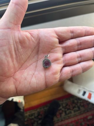 Turmlina sandia colgante plata