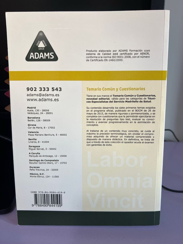 Temario común y cuestionarios Técnicos