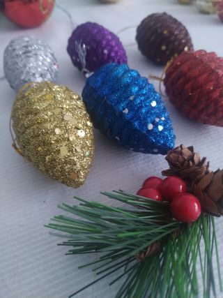 Lote de decoración adornos árbol de Navidad