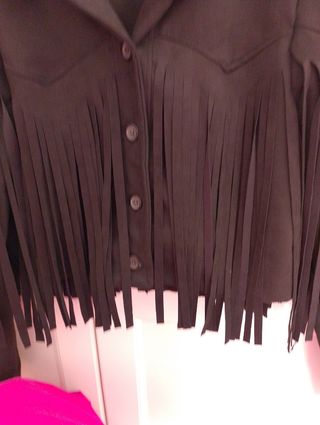 Giacca nera con frange