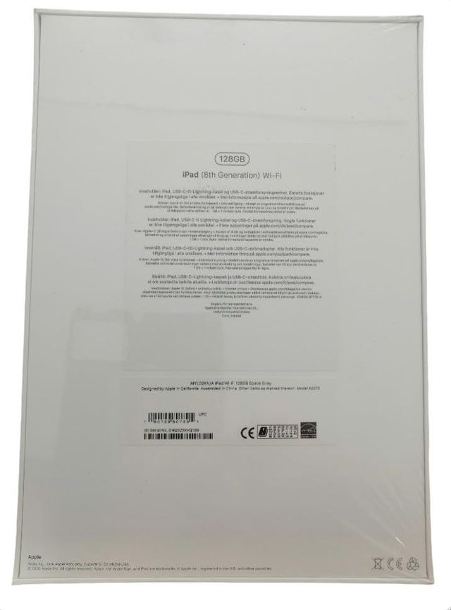 Apple iPad (2020) 128GB WiFi Space Grey Tablet iOS