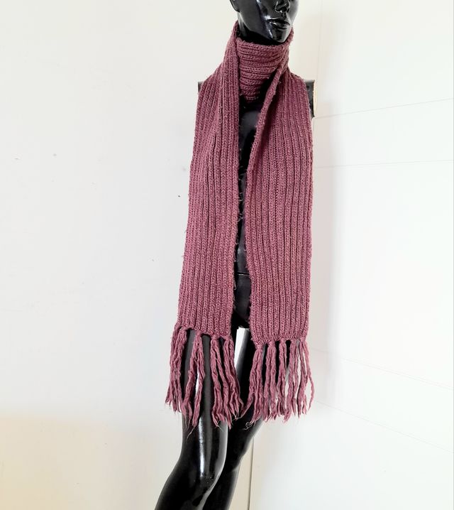 Sciarpa invernale lana borgogna chiaro