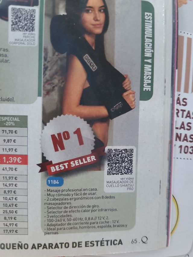 Masajeador de cuello y cuerpo cón rodillos eléctri