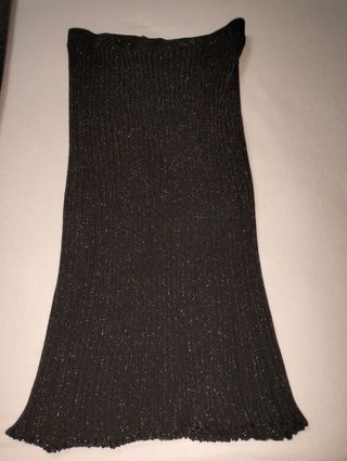 FALDA PUNTO NEGRO CON BRILLO L. TRICOT 