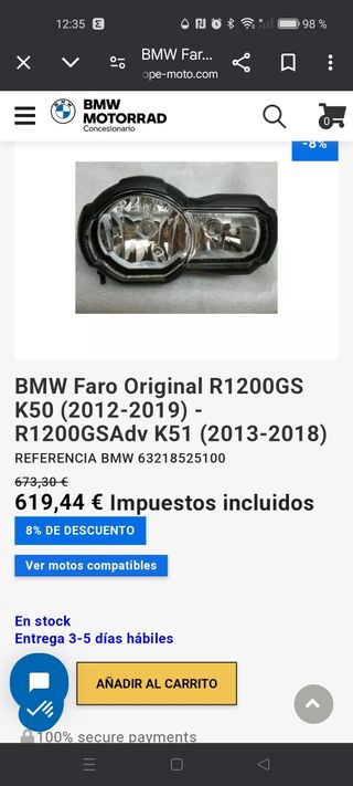 Faro halogeno BMW R1200GS