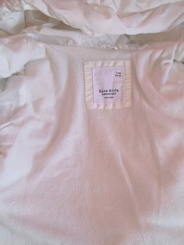 Abrigo blanco  Zara Girls Talla: 9 años /134cm