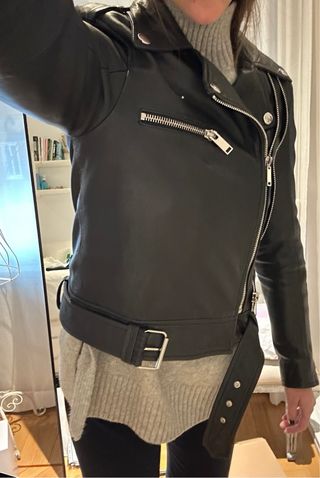 Cazadora de cuero mujer talla S